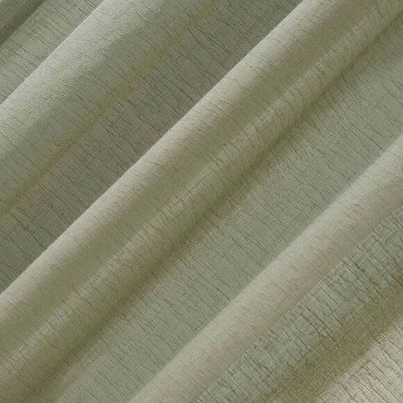 Clean Window - 96"x52" Crushed Texture Anti-Dust Sheer Curtain Pa Green - Picture 4 of 6